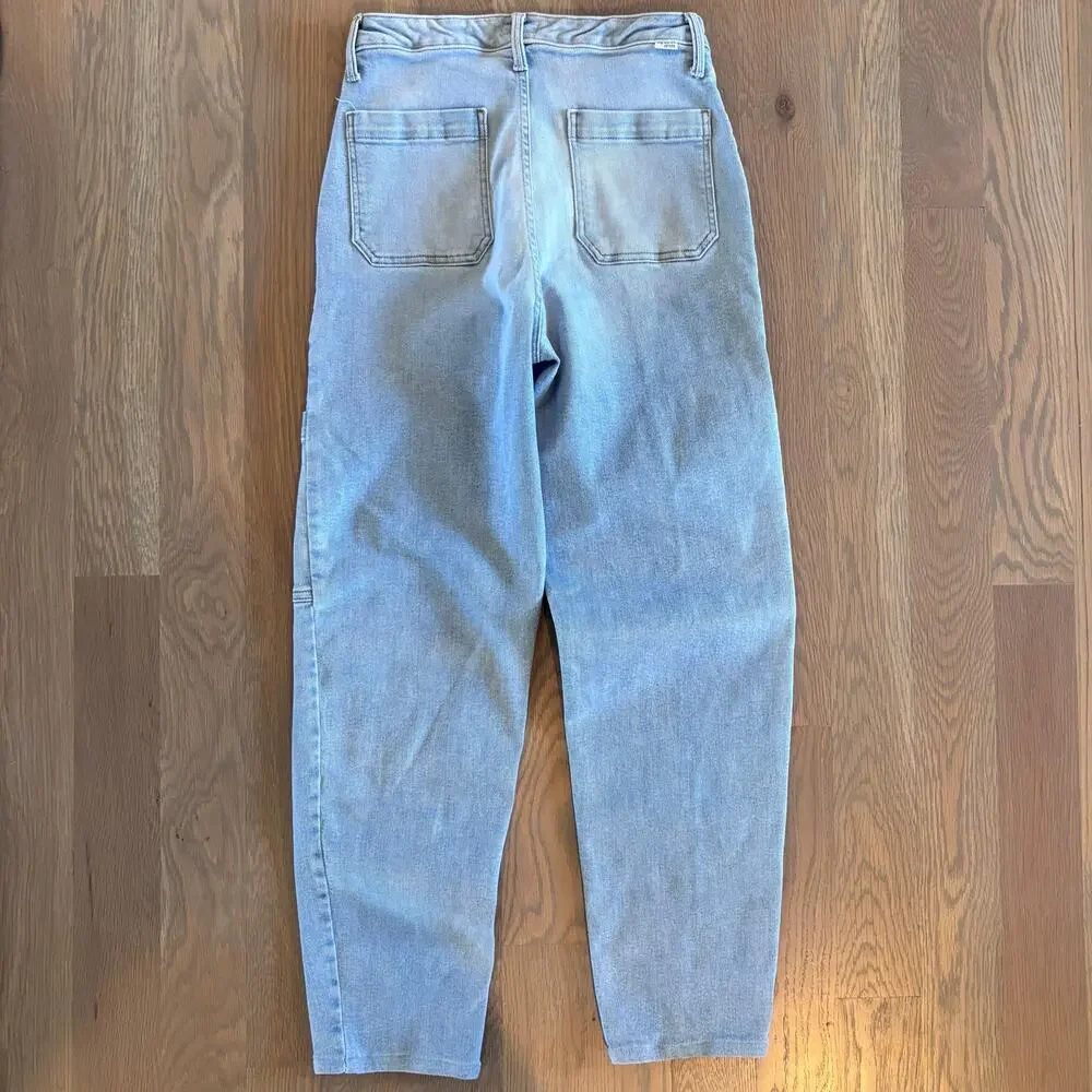 Mother Private Double Pocket Skimp Cargo Jeans Light Wash Stretch Womens Size 28